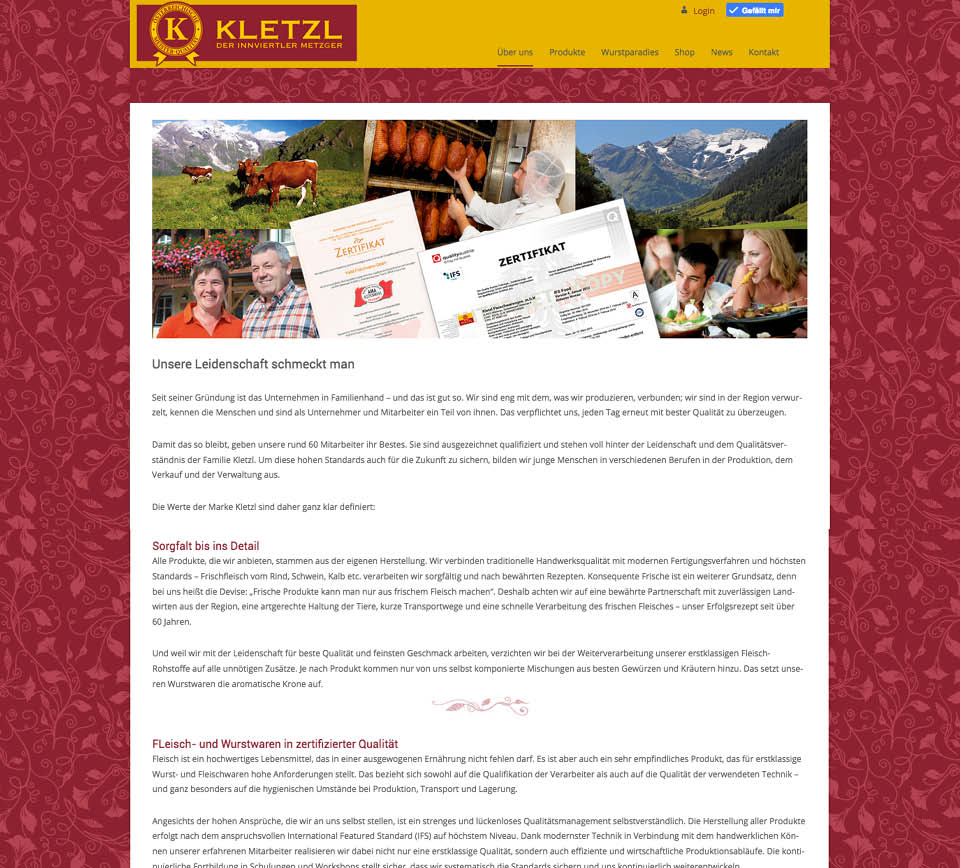 Website Webdesign Kletzl "Rundumbetreuung"